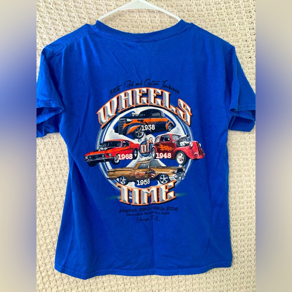 Wheels of Time 2016 Car Show Merch Graphic Tee Youth Medium